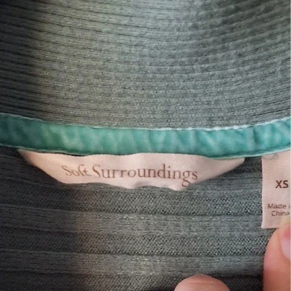 Soft Surroundings XS Bohème Pullover Sweater V-Neck Long Sleeve Ribbed Texture - Picture 3 of 4